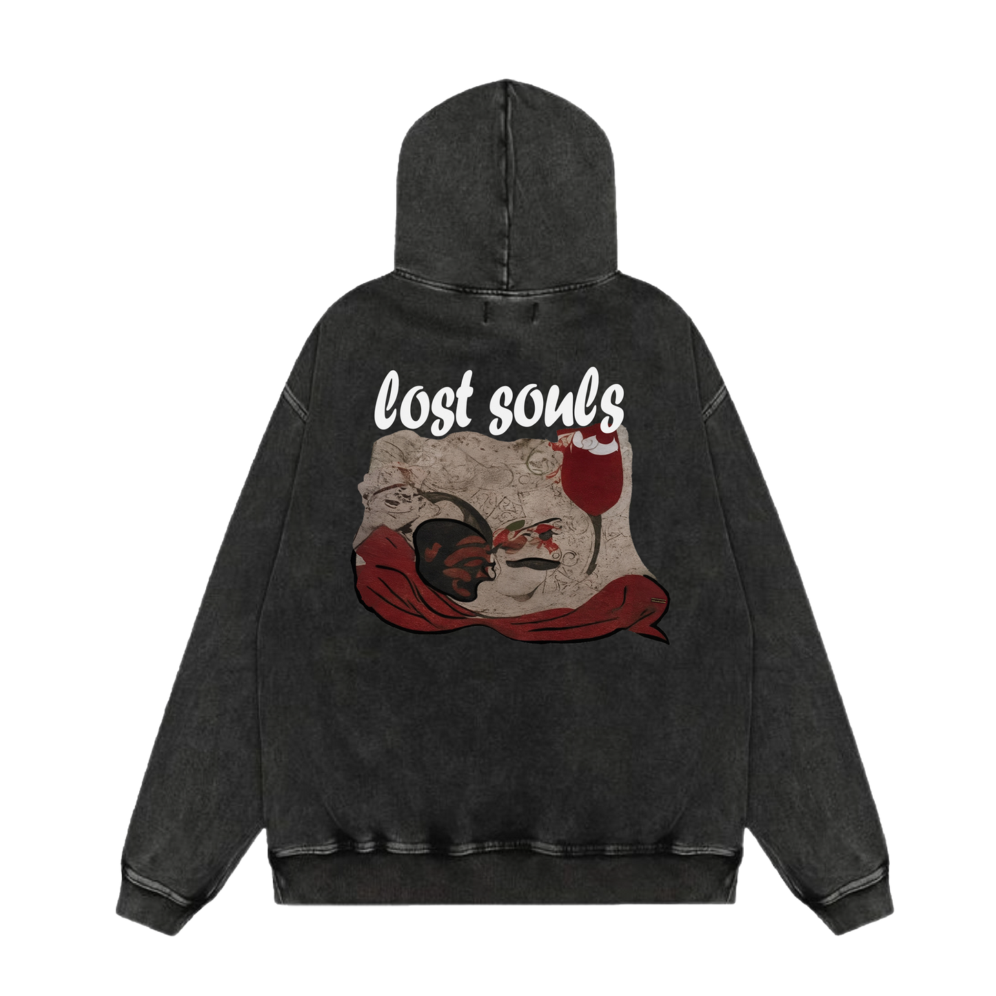 Lost Souls Oversized Hoodie - Vinatge Black