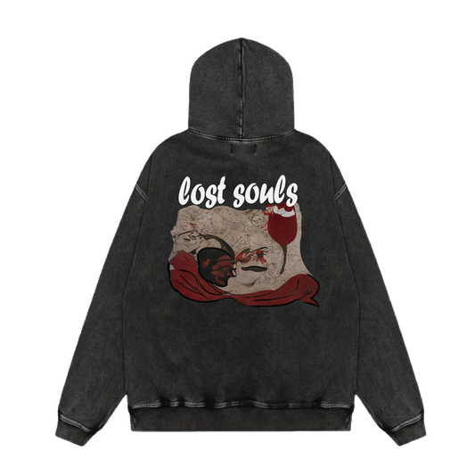 Lost Souls Oversized Hoodie - Vinatge Black