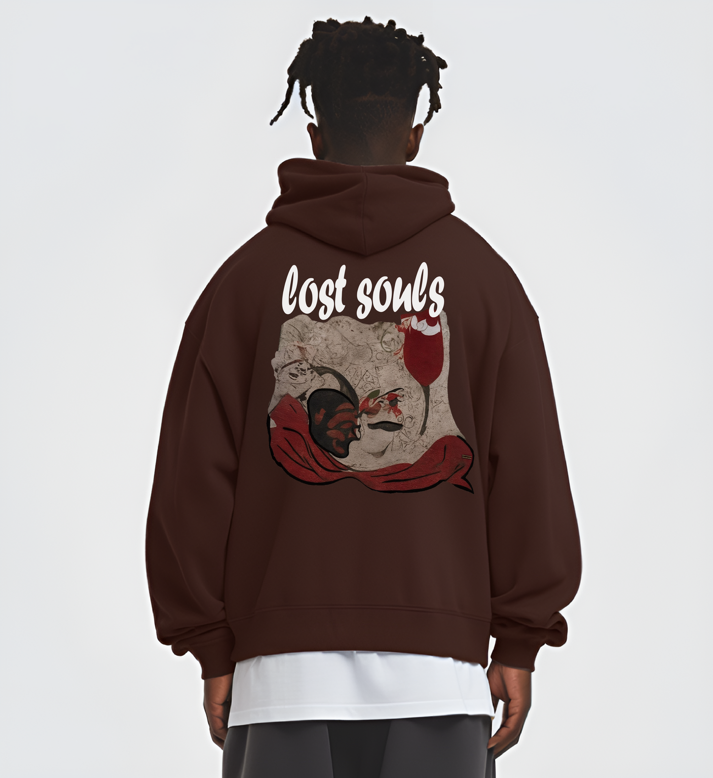 Lost Souls Oversized Hoodie - Chocolate Brown