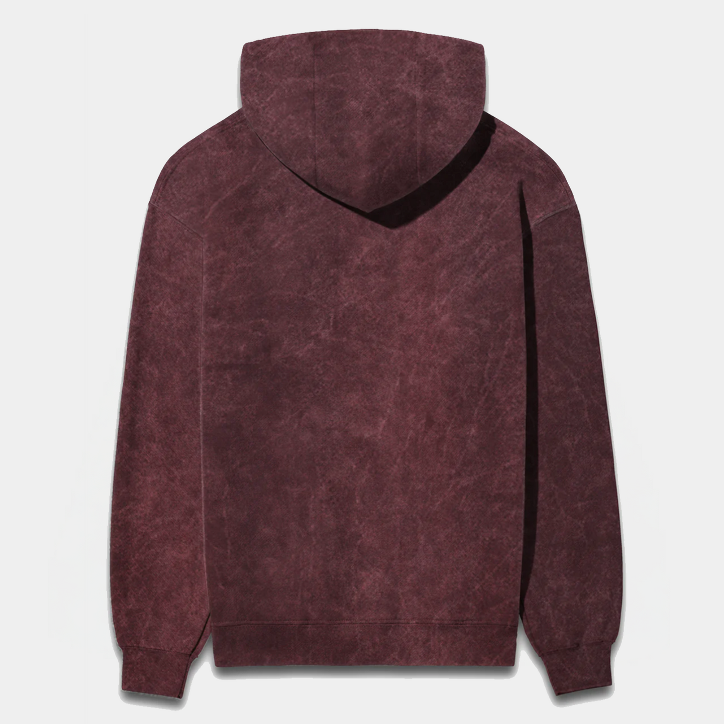 Acid Washed Oversized Hoodie - Mulled Wine