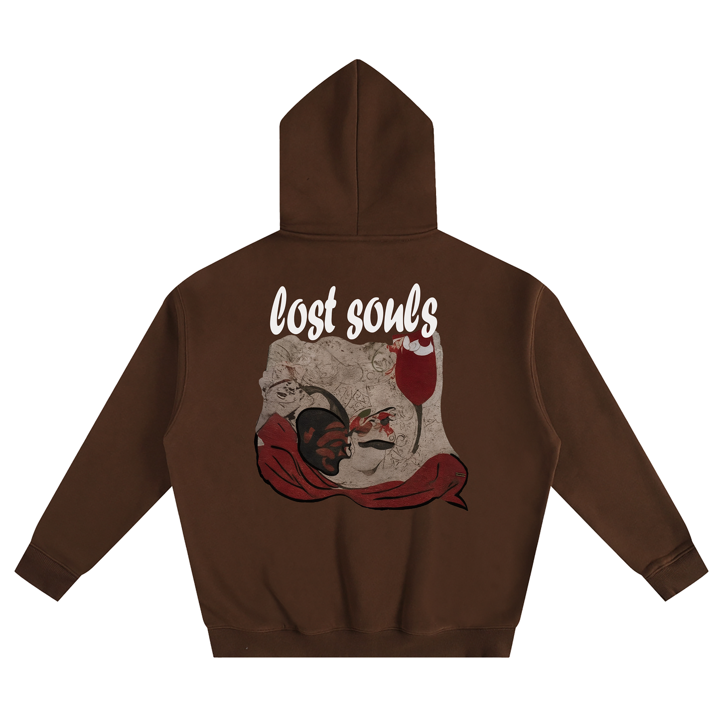 Lost Souls Oversized Hoodie - Chocolate Brown