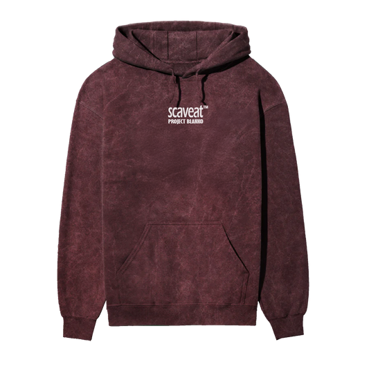 Acid Washed Oversized Hoodie - Mulled Wine